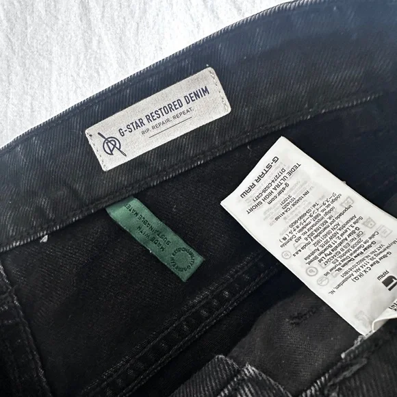 G-Star Black Distressed Denim Shorts size 29 - Picture 2 of 8